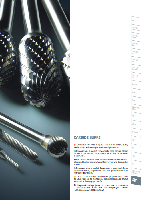 OSAWA - Carbide Burrs katalog